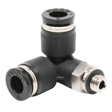 Đầu nối khí nén - khớp nối 3 cổng dạng khuỷu tay Pisco PVX6-M6 Đầu nối khí nén - khớp nối 3 cổng dạng khuỷu tay Pisco PVX6-M6
